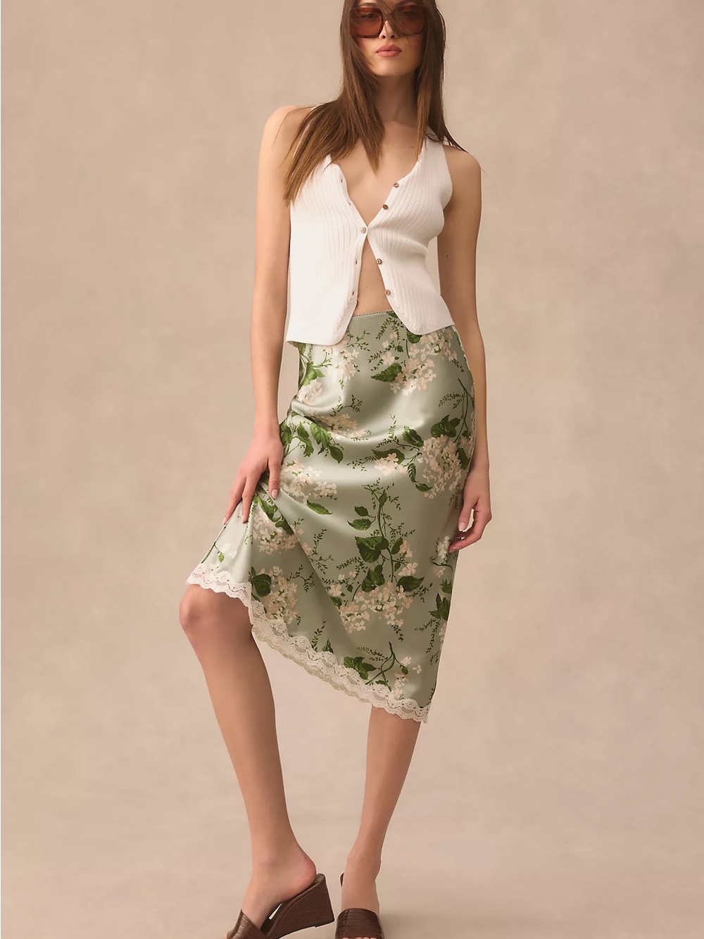 Reformation Arie Silk Skirt